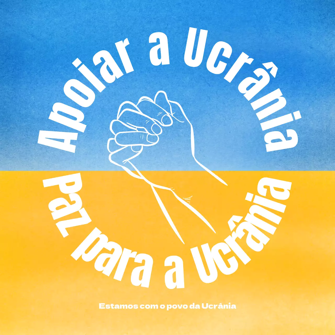 Bandeira azul-amarela da UcrâniaContra a guerra a cores