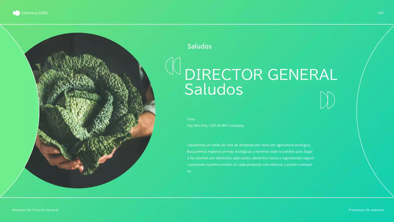 Perfil de empresa de agricultura ecológica y natural