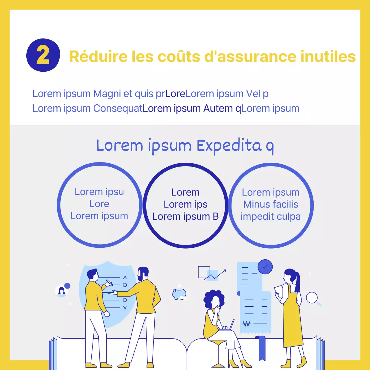 Des conseils financiers simples expliqués en bleu et en jaune