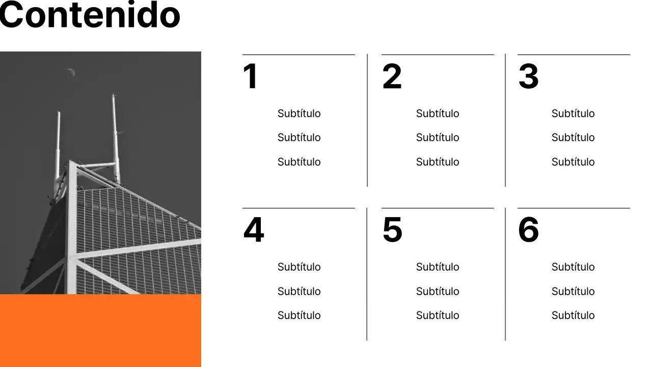 Informe empresarial minimalista en naranja y negro