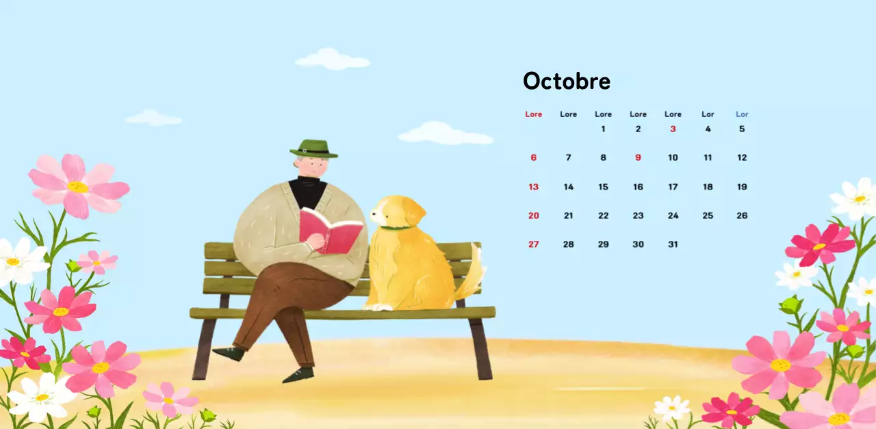 Un calendrier du Nouvel An chaleureux et illustré