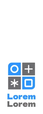 Logo combinant des formes et des symboles simples et épurés en bleu et gris foncé pour la publicité et la promotion d'un hôpital.