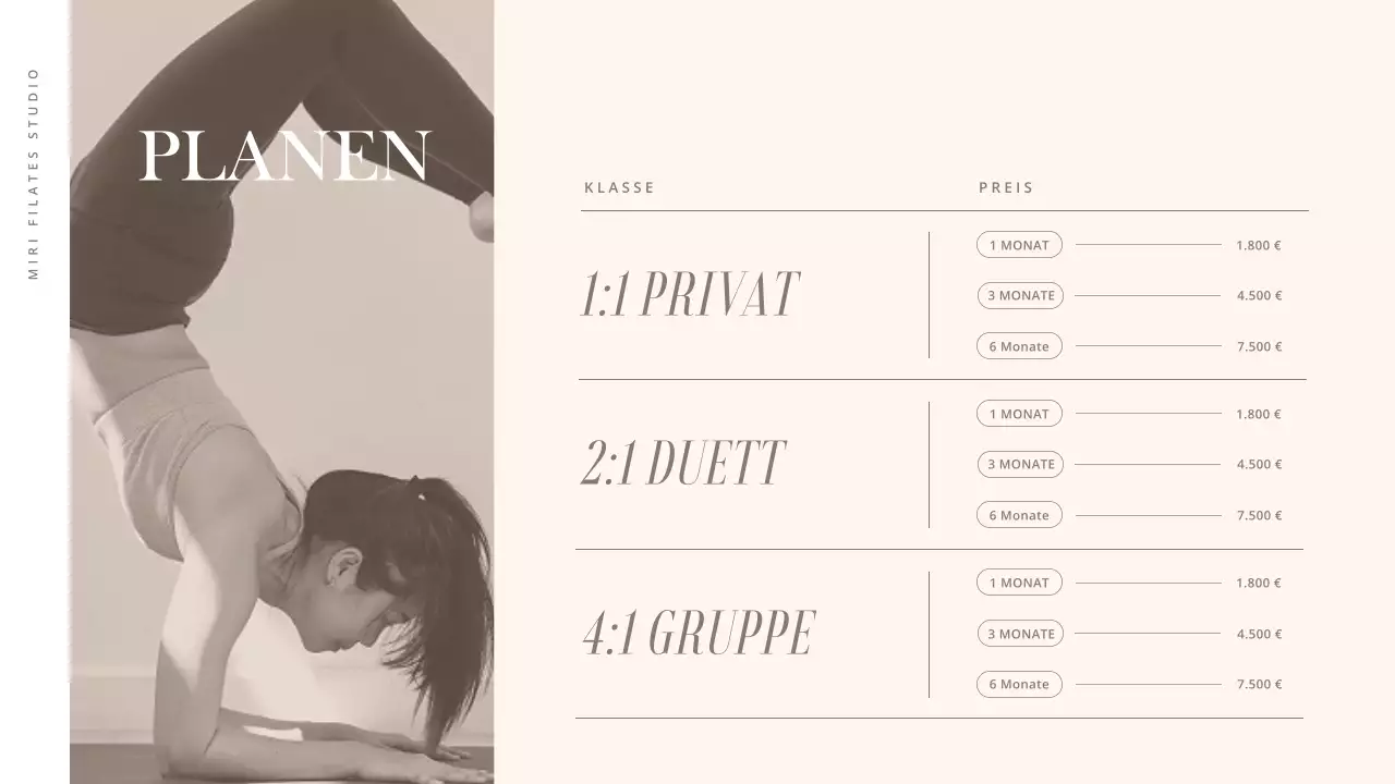 Eine moderne Einführung in Pilates in Beige und Braun