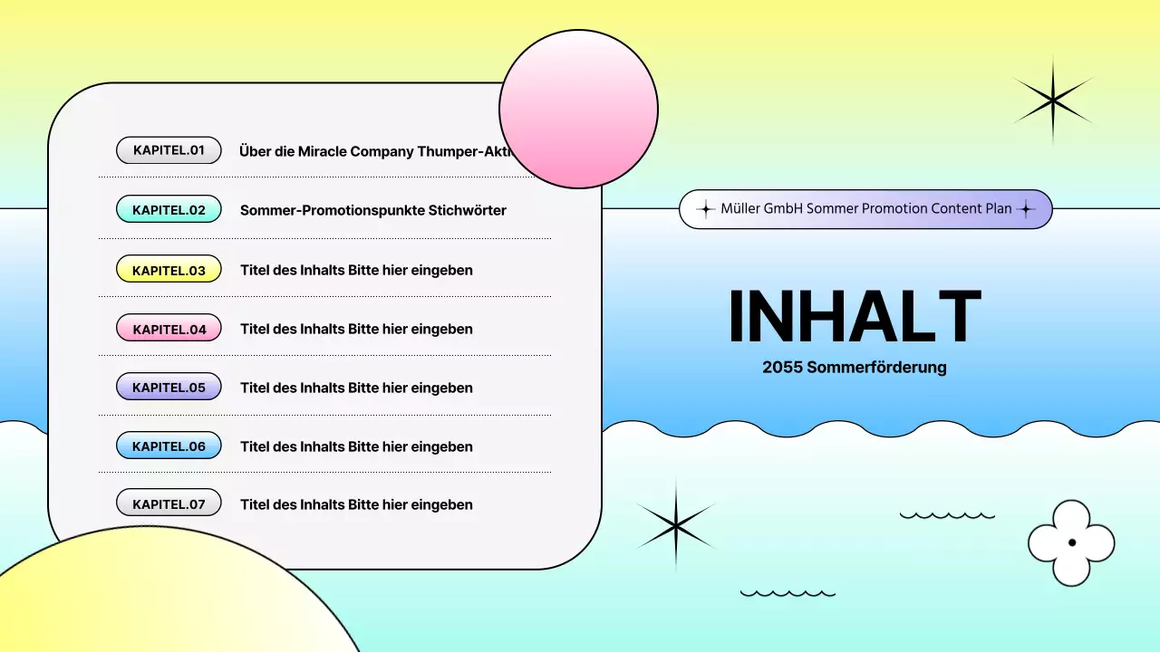 Leuchtend bunte Farbverlaufsformen Sommeraktion