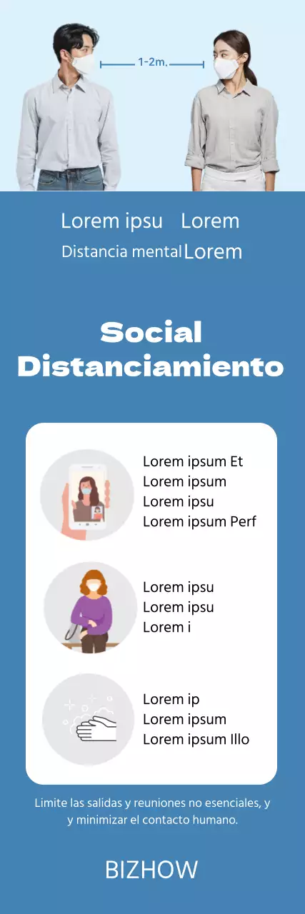 Guía de distanciamiento social Blue clean portrait