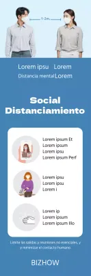 Guía de distanciamiento social Blue clean portrait