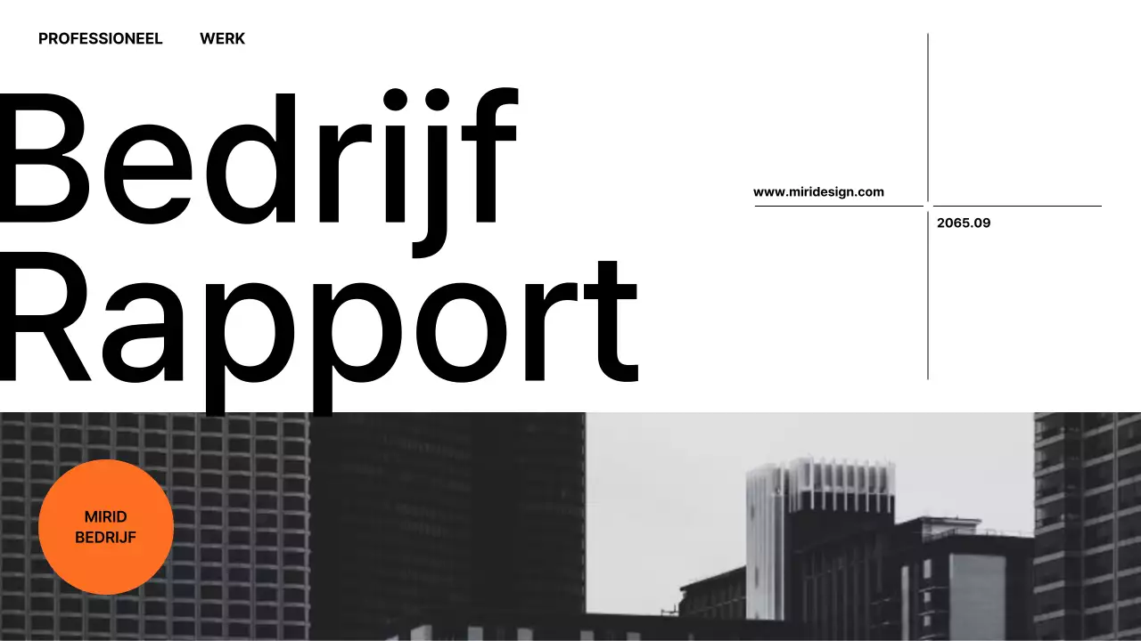  Minimalistisch zakelijk rapport in oranje en zwart