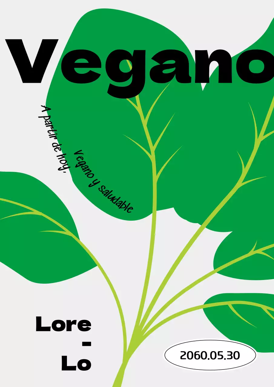 Verde, ilustración vegetal acto de promoción vegetariana