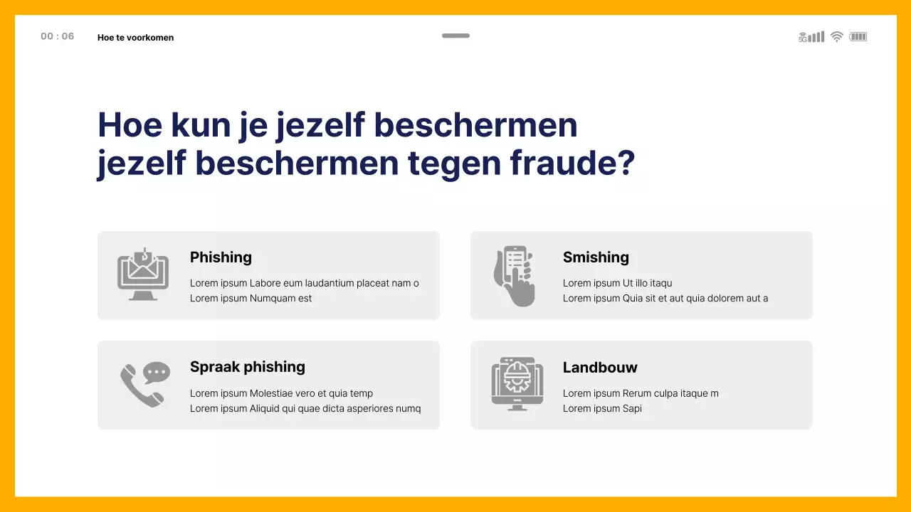 Educatief thema voor financiële fraude met mobiele template