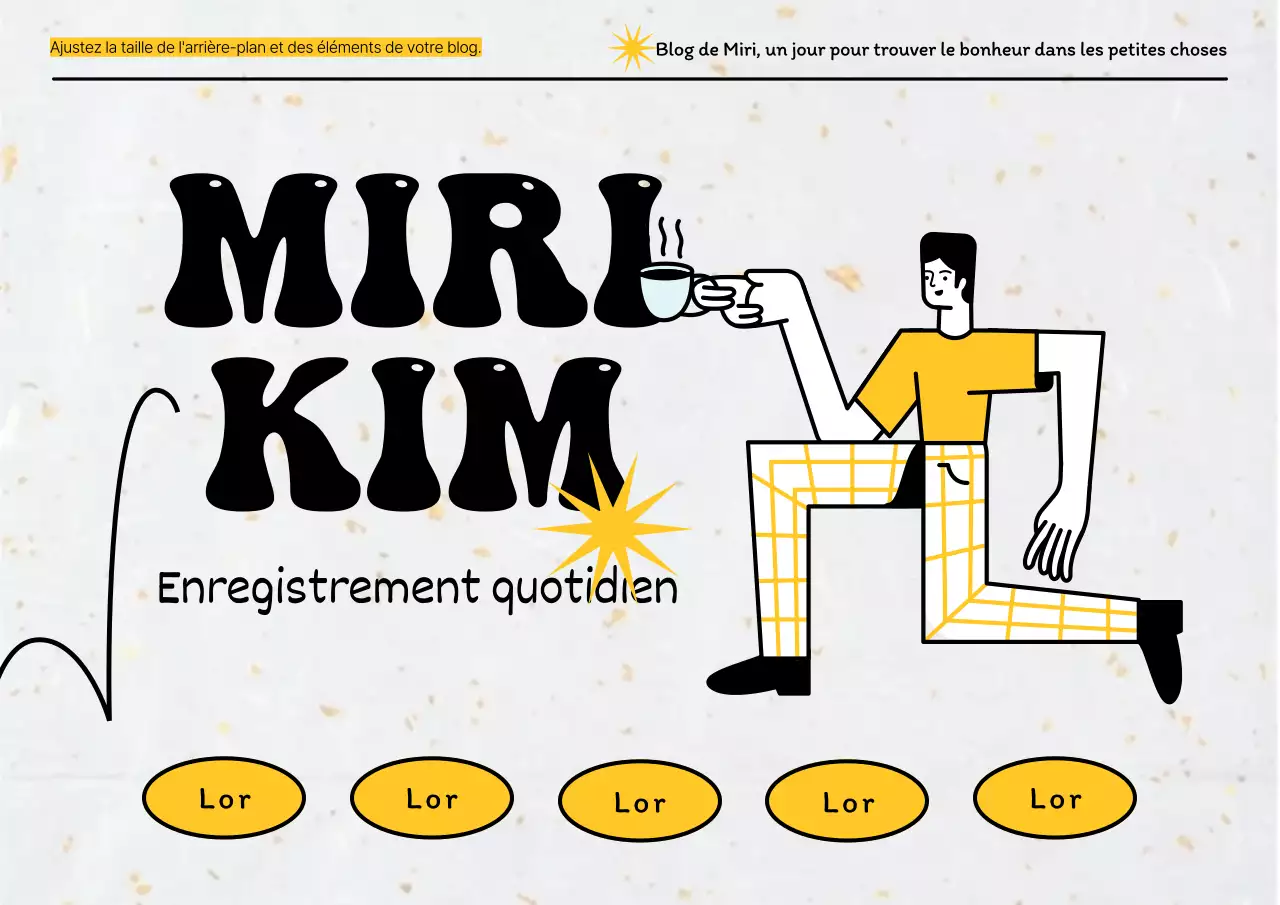 Un blog de loisirs avec des illustrations jaunes