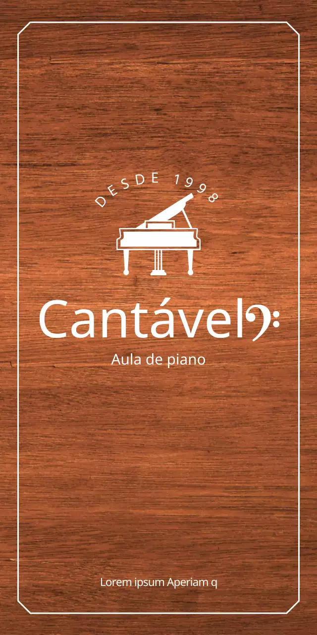 Desenho simples de escola de instrumento de piano com ícone de piano branco