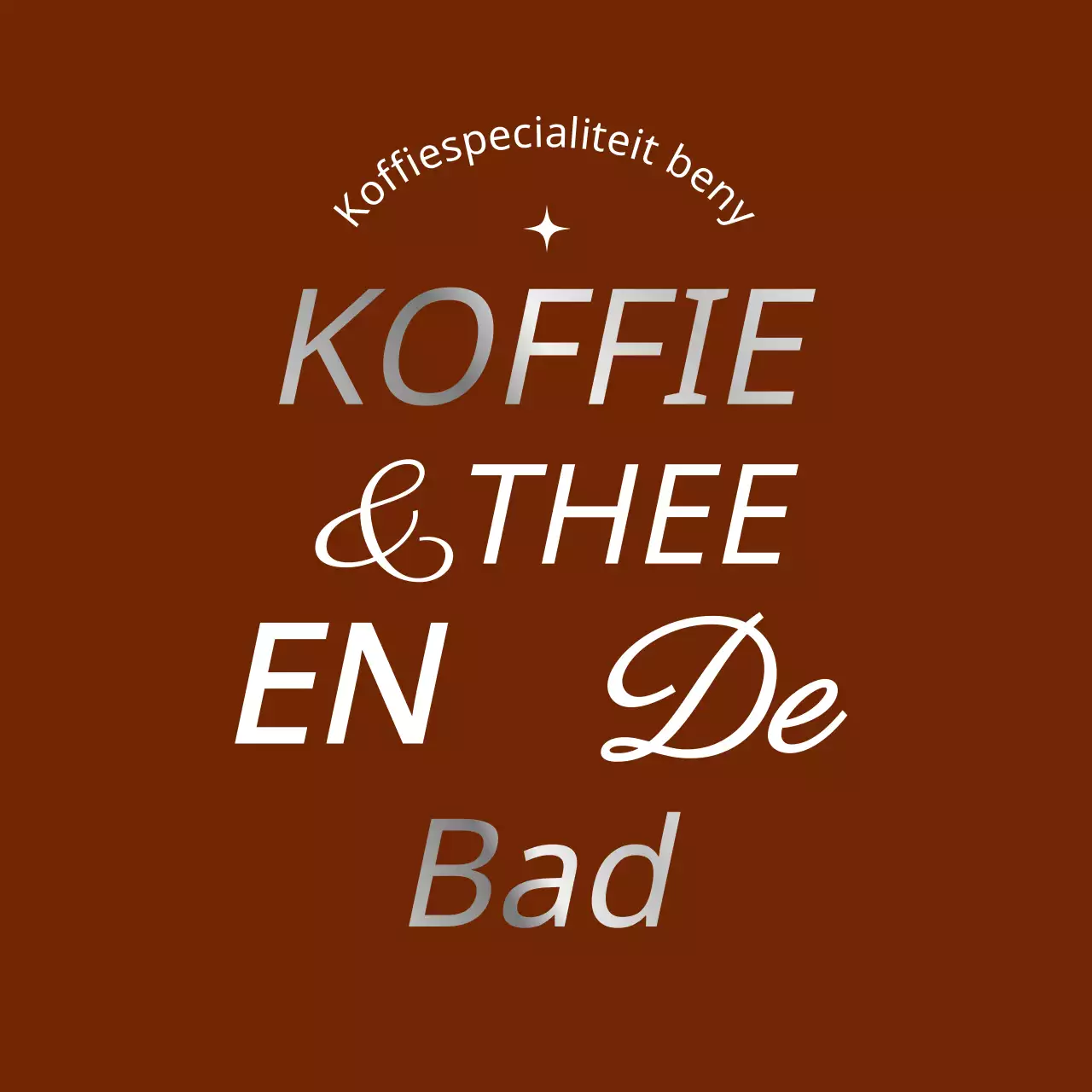 Sentimentele cafébelettering in bruin en zilver