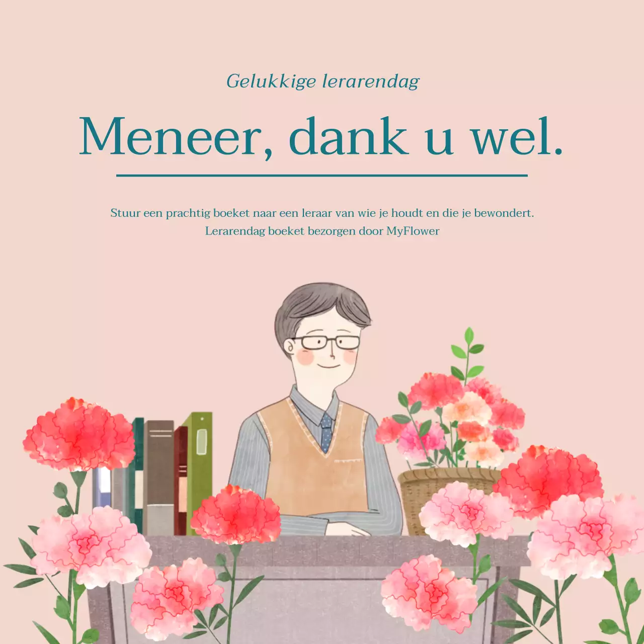 Een roze conceptboeket voor lerarendag bij je thuisbezorgd