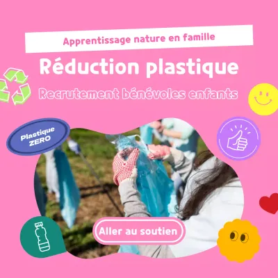 Thème rose pour le recrutement de bénévoles