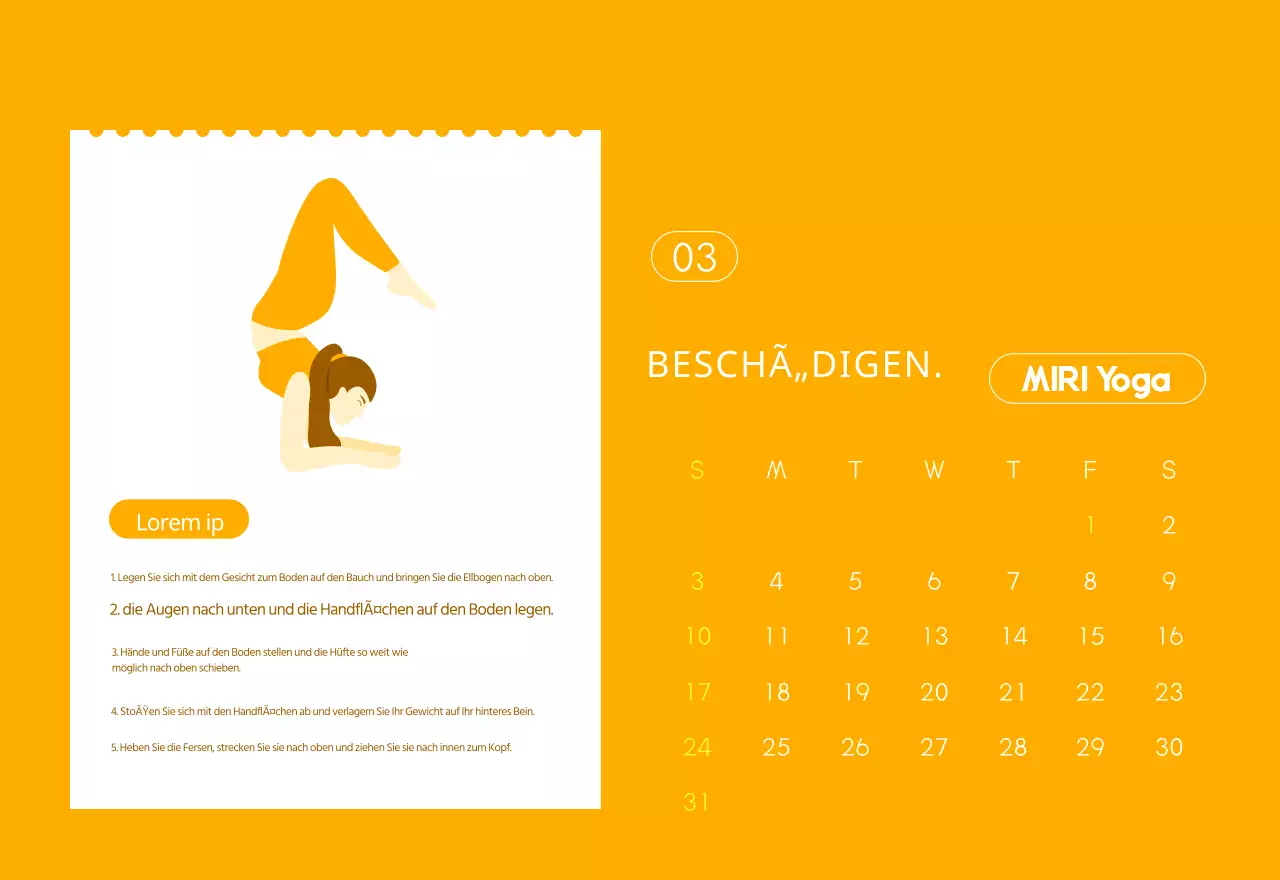 Orangefarbene Kalender zum Verschenken bei der Werbung für Ihr Yogastudio