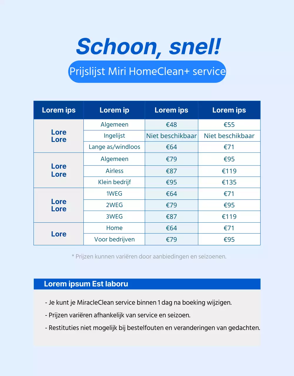 Blauwe, nette en professionele aircoreinigingsdienst (detailpagina)