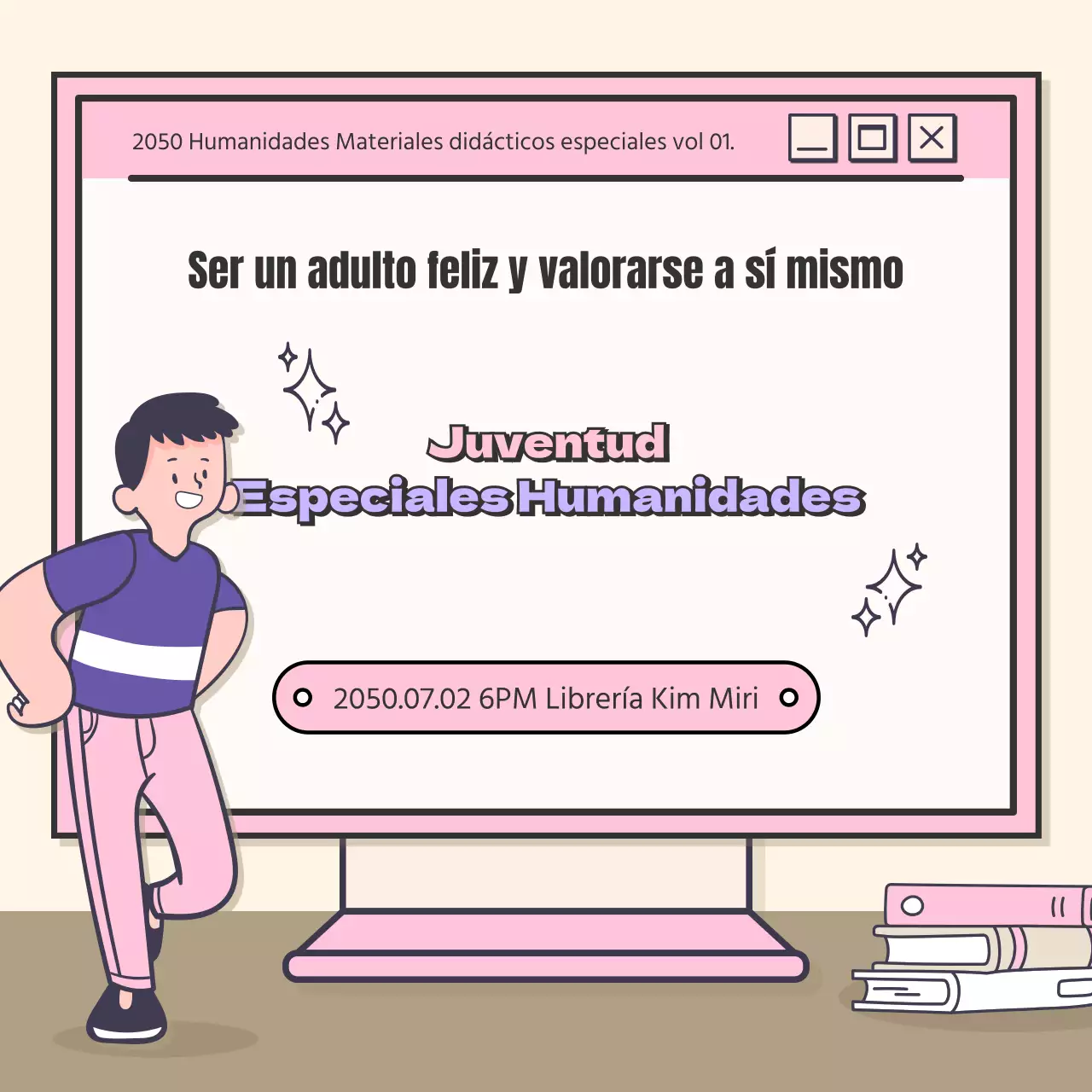 Un bonito concepto para una conferencia de humanidades con acentos rosa-morado