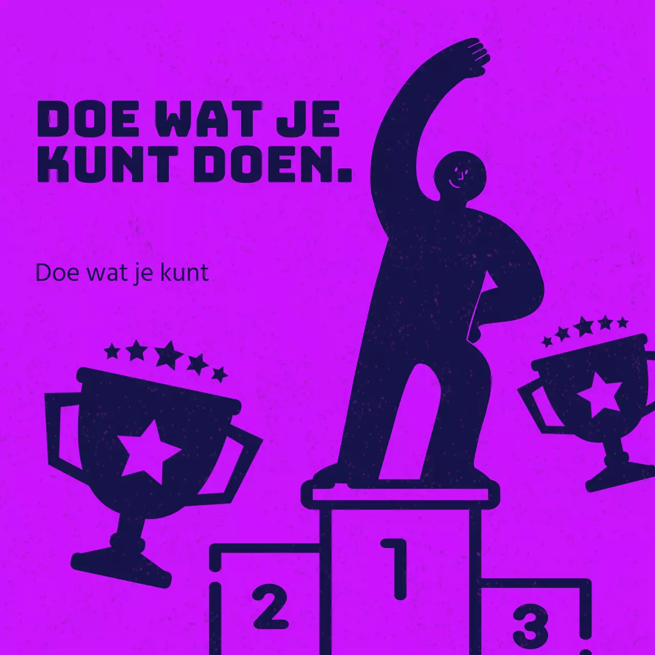 Paarse, eenvoudige, geïllustreerde succesquotes.