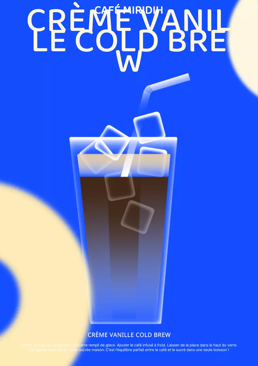 Gradient bleu moderne crème à la vanille Cold Brew Latte
