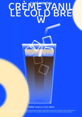 Gradient bleu moderne crème à la vanille Cold Brew Latte