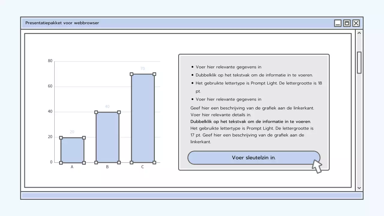 Presentatiepakket met lichtblauw browserconcept