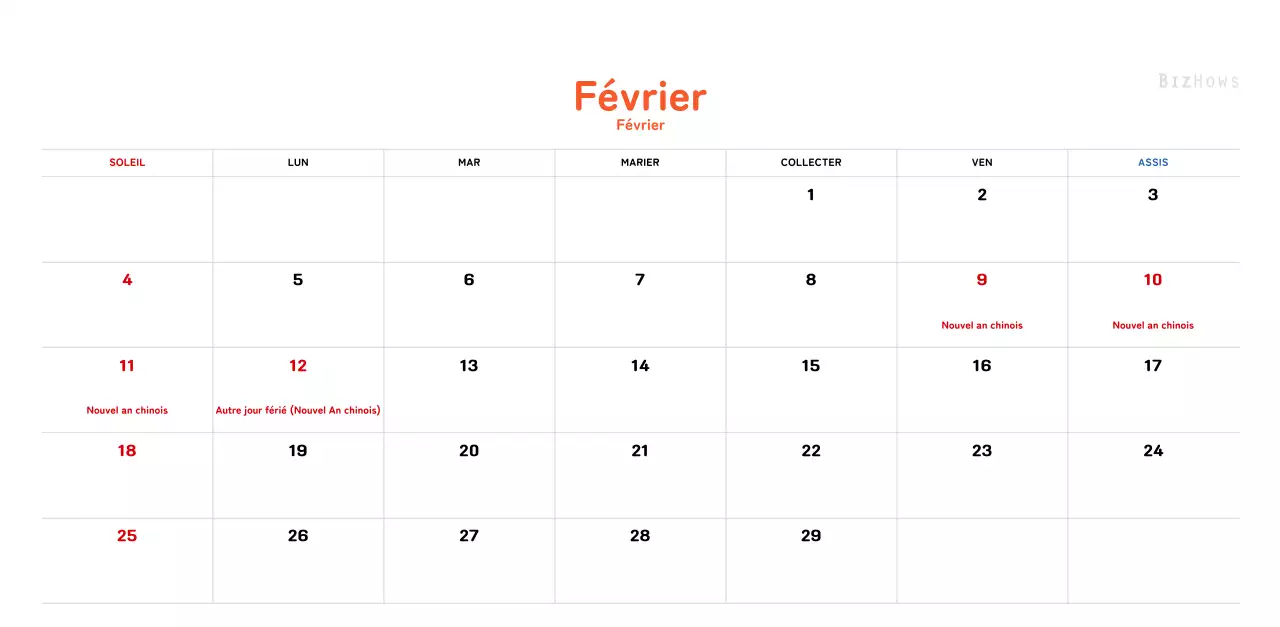 Un calendrier du Nouvel An chaleureux et illustré