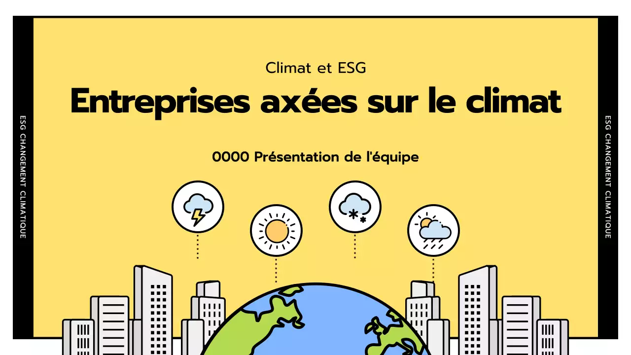 L'ESG simple et le changement climatique en jaune et noir