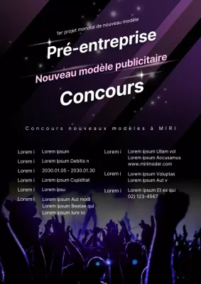 Annonce d'un concours pour la création d'un nouveau modèle de publicité pour le noir et le violet