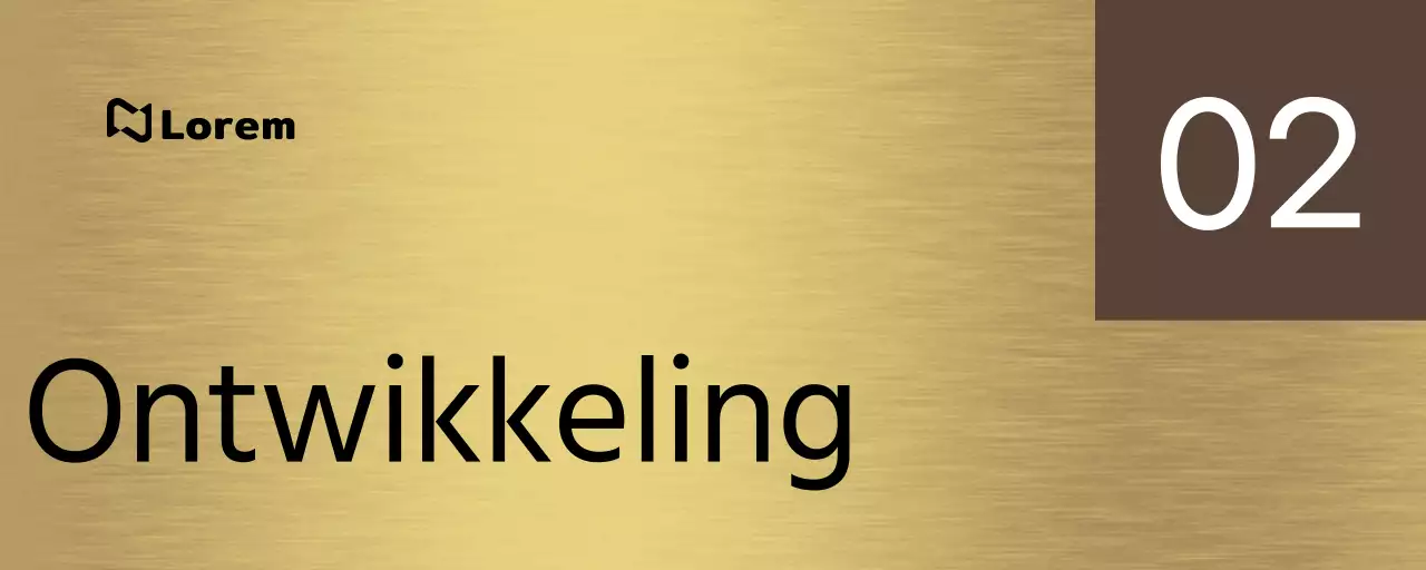 Een eenvoudig plaatsnaambord met bruine en zwarte bedrijfsafdelingsnamen en vierkante vormen.