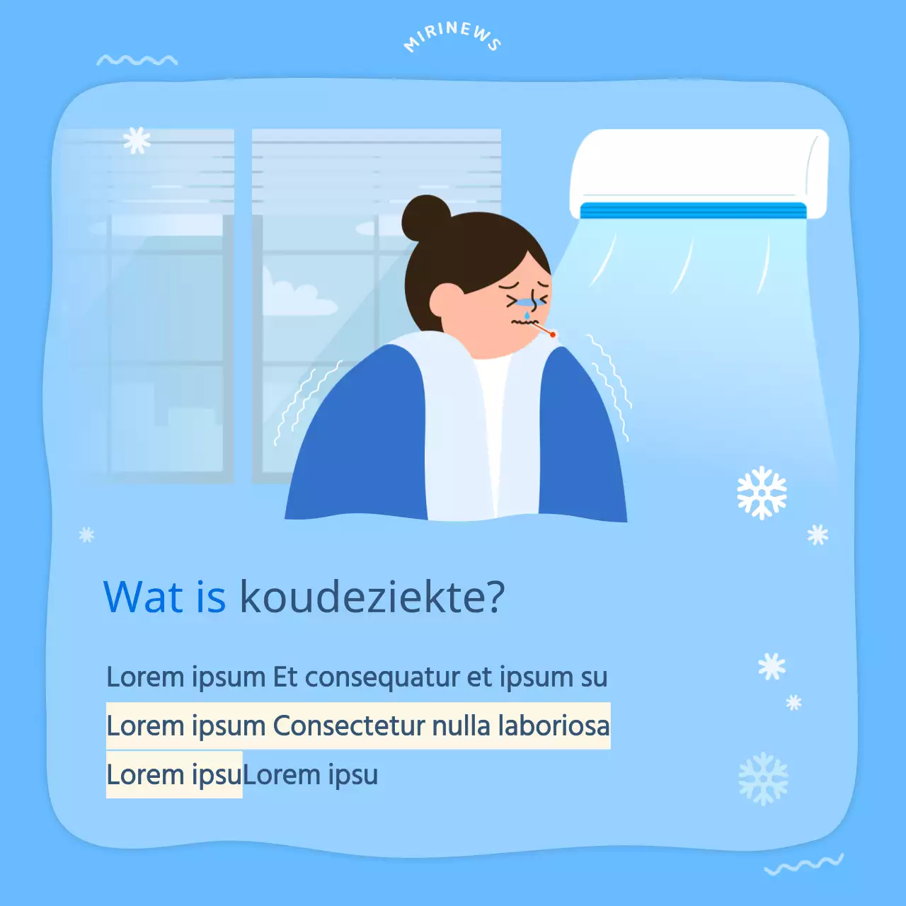 Lichtblauwe illustratie Hoe voorkom je dat je ziek wordt in de zomer
