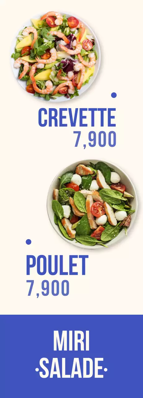 Une bannière de salade fraîche et rafraîchissante aux accents bleus