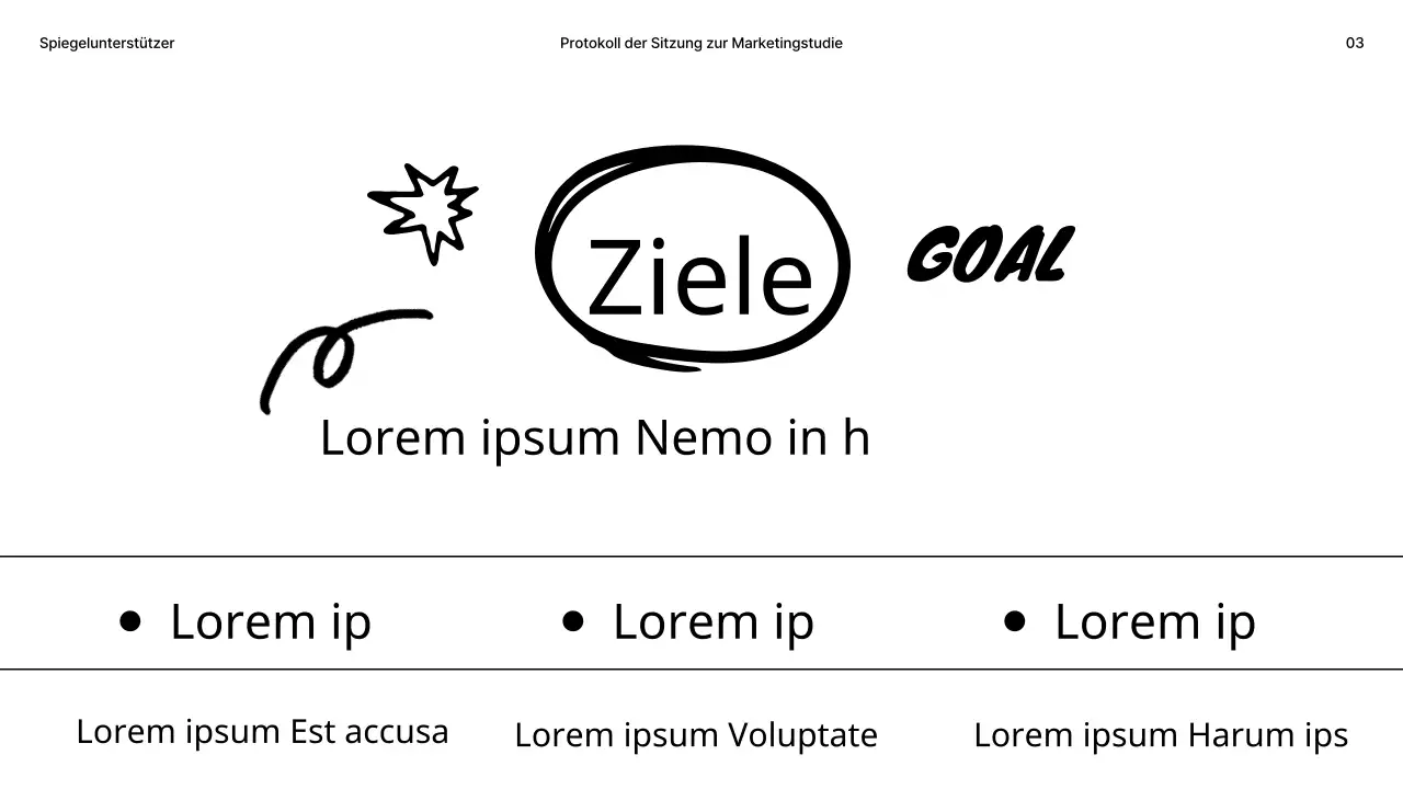 Studienprotokoll in Schwarz-Weiß mit einem Doodle-Konzept