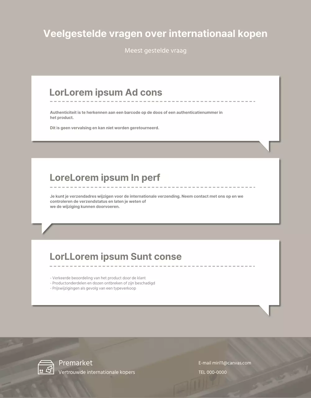 Beige en rustig internationaal inkoopagent sjabloon