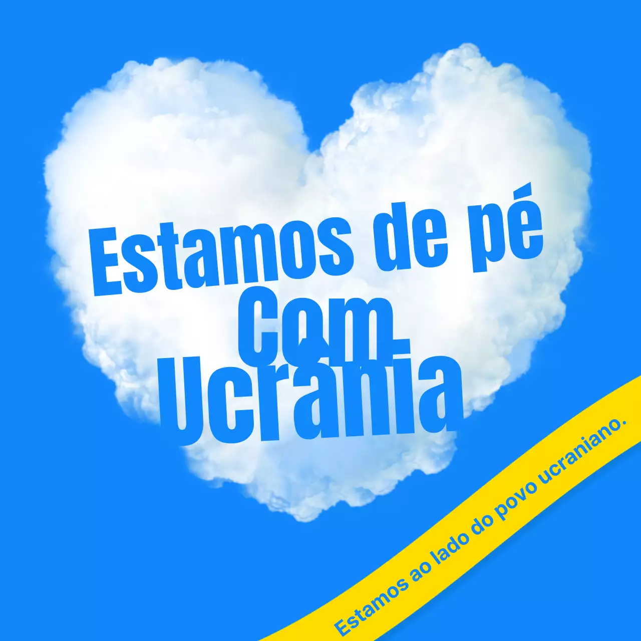 Mensagem de paz da guerra de Ukuraina em azul e amarelo
