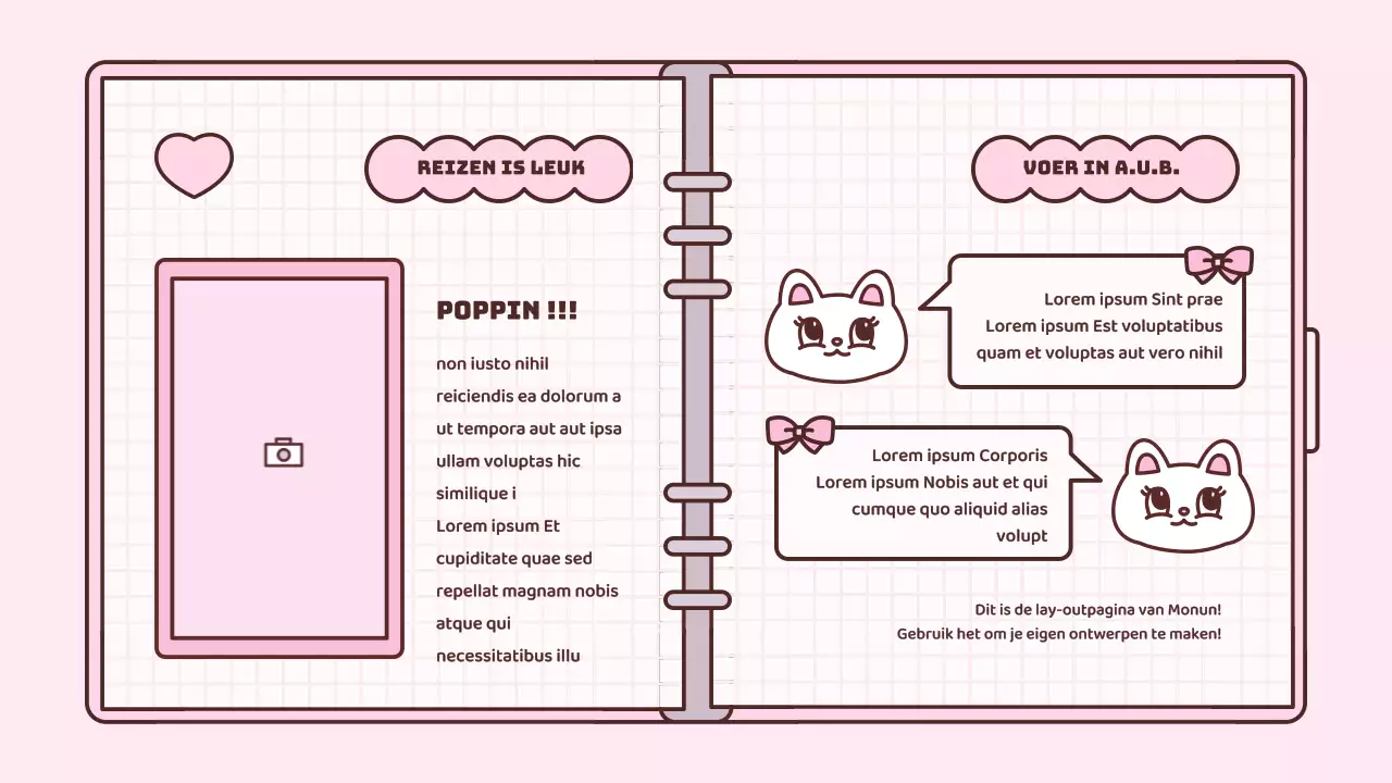 Schattige agenda concept presentatieset in roze