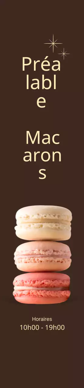 Macaron open promotion medium sur fond marron