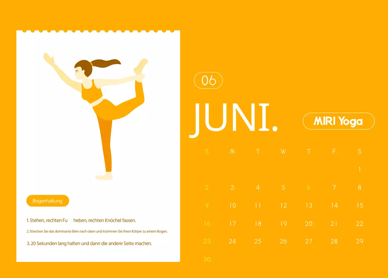 Orangefarbene Kalender zum Verschenken bei der Werbung für Ihr Yogastudio