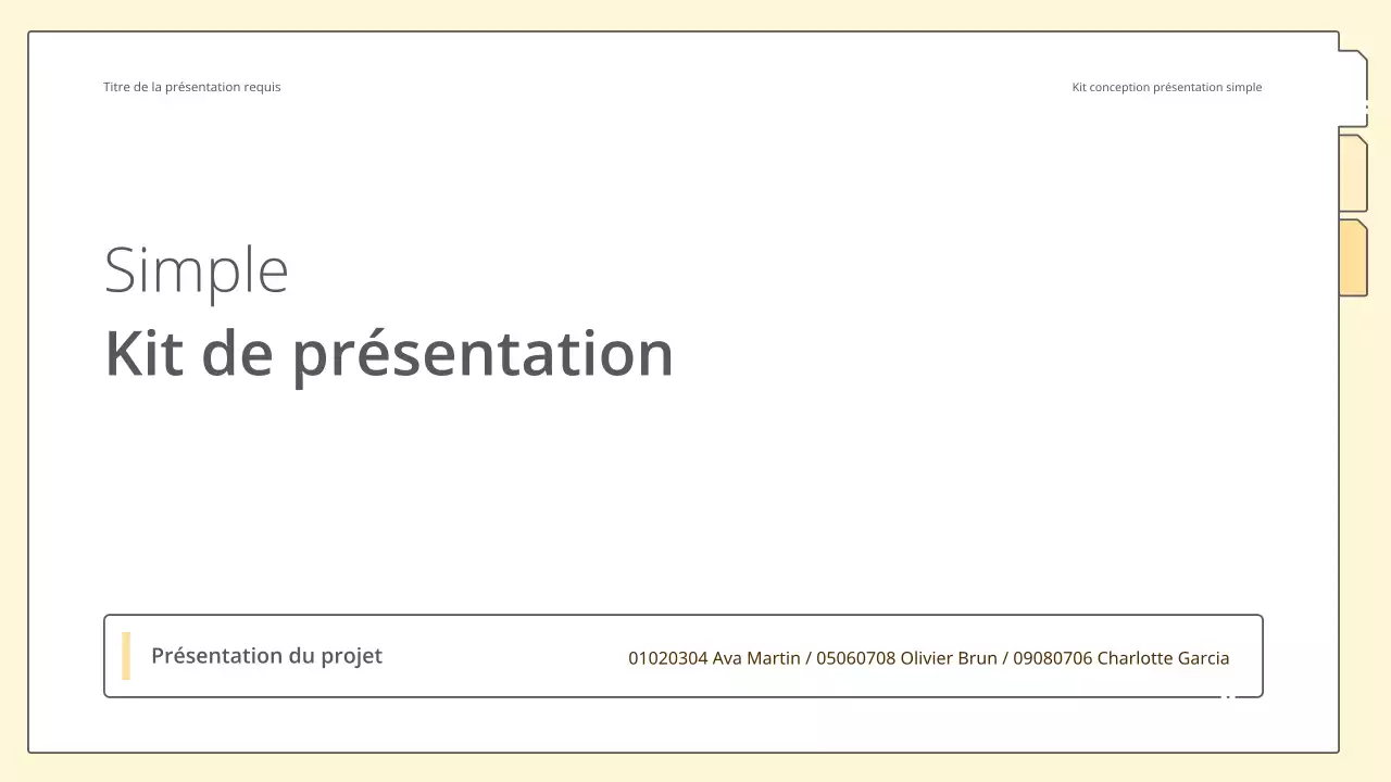 Kit de présentation simple et épuré en jaune
