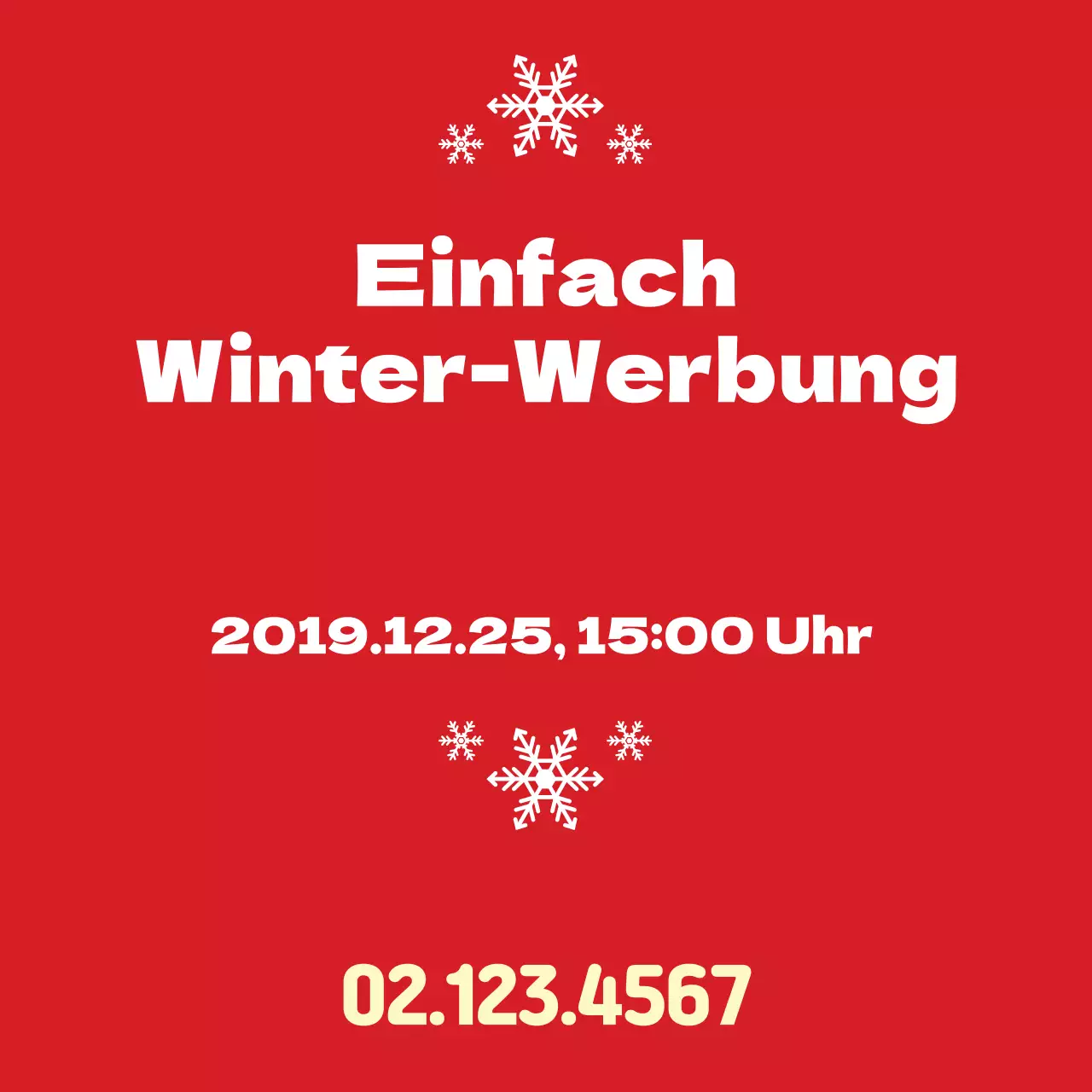 Einfaches rotes Winter-Werbequadrat