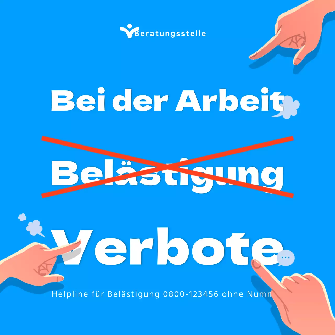 Illustration in Blau führt Gesetze gegen Belästigung am Arbeitsplatz ein