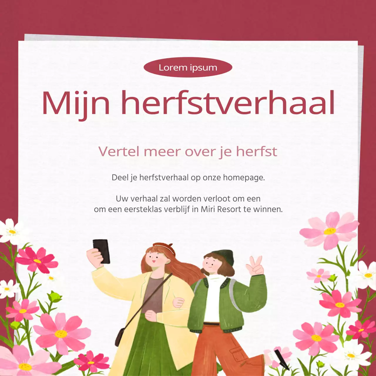 Promoot een modern herfstfestival in rood en oranje