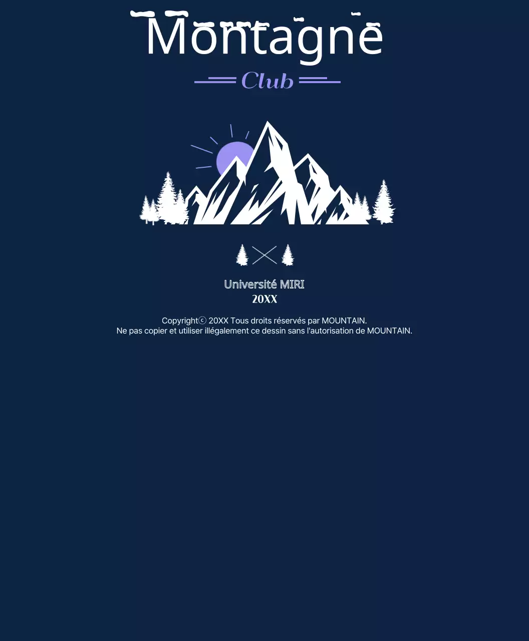 T-shirt de l'équipe du club d'alpinisme avec montagnes et soleil