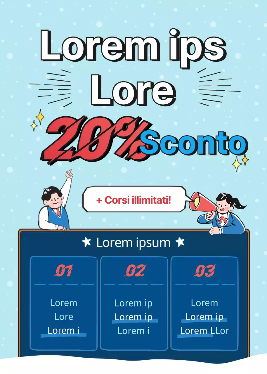 Popup di offerte di sconto con tema di disegno invernale blu