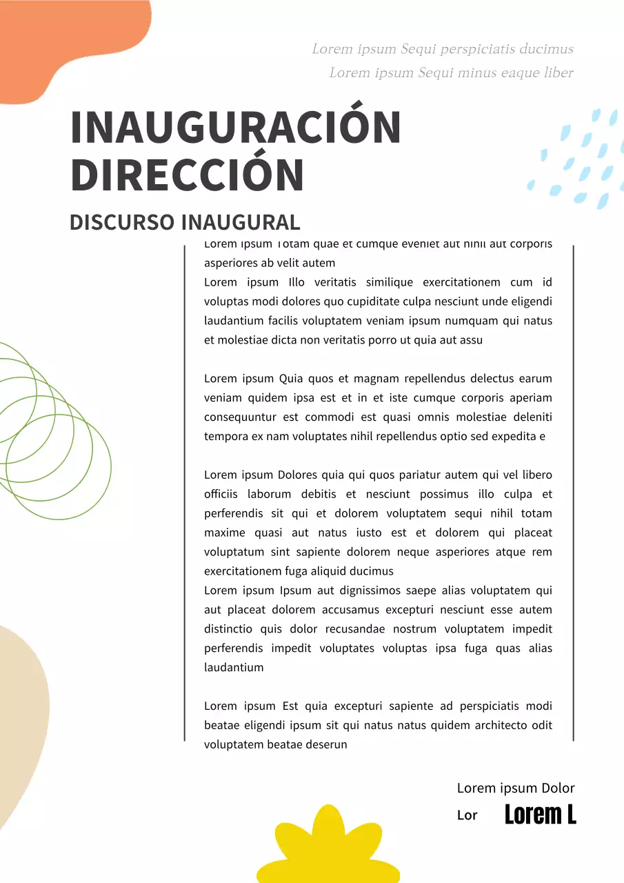 Geometría Discurso inaugural con fondo de formas coloridas