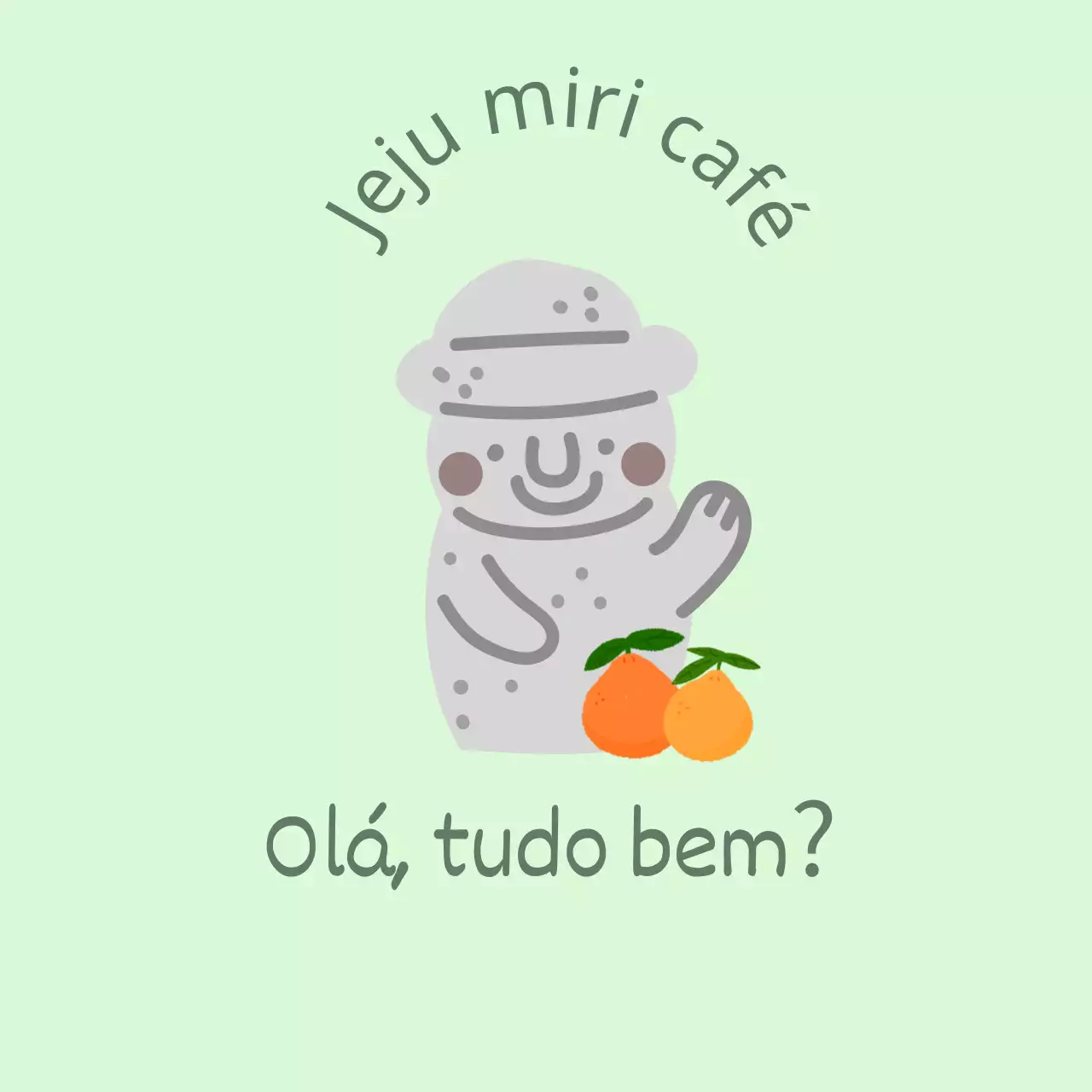 Jeju Cafe Balt, um bonito café cor de menta com tangerinas e dolharbangs da ilha de Jeju