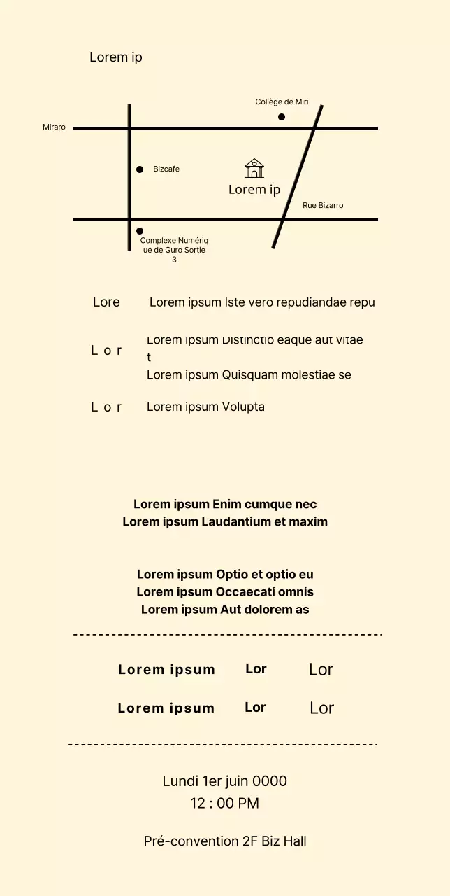 Invitation au mariage avec un cercle vert sur fond jaune