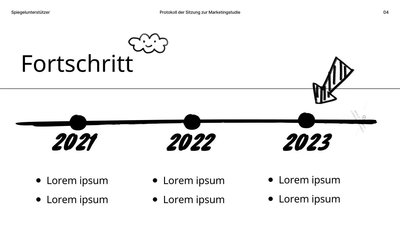 Studienprotokoll in Schwarz-Weiß mit einem Doodle-Konzept