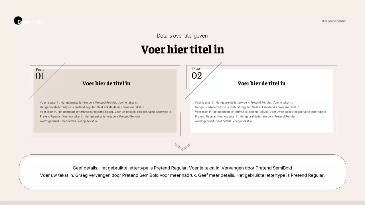 Eenvoudige zakelijke stijl in beige en bruin