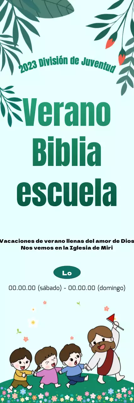 Escuela bíblica en un exuberante jardín de flores