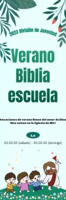 Escuela bíblica en un exuberante jardín de flores